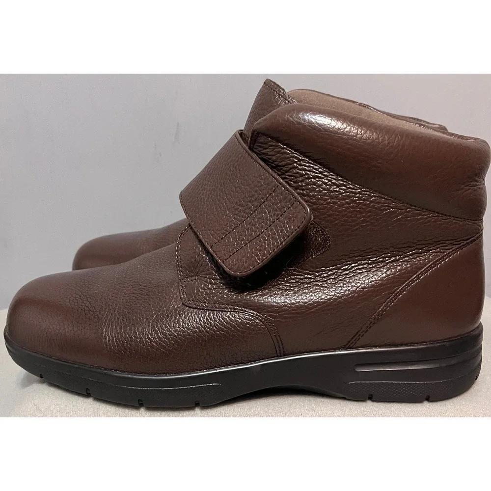 Drew Big‎ Easy Mens Brown Pebbled Leather Orthopedic Ankle Boots 13 4W